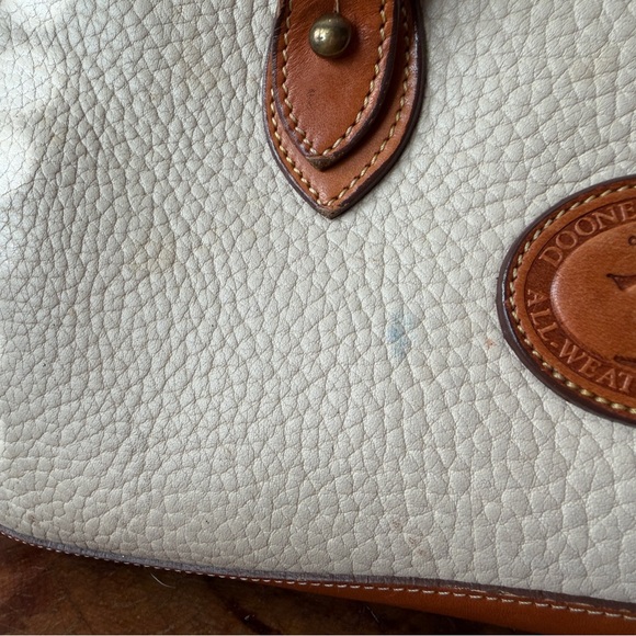 Dooney & Bourke Cream and Brown Leather Satchel - Picture 8 of 12